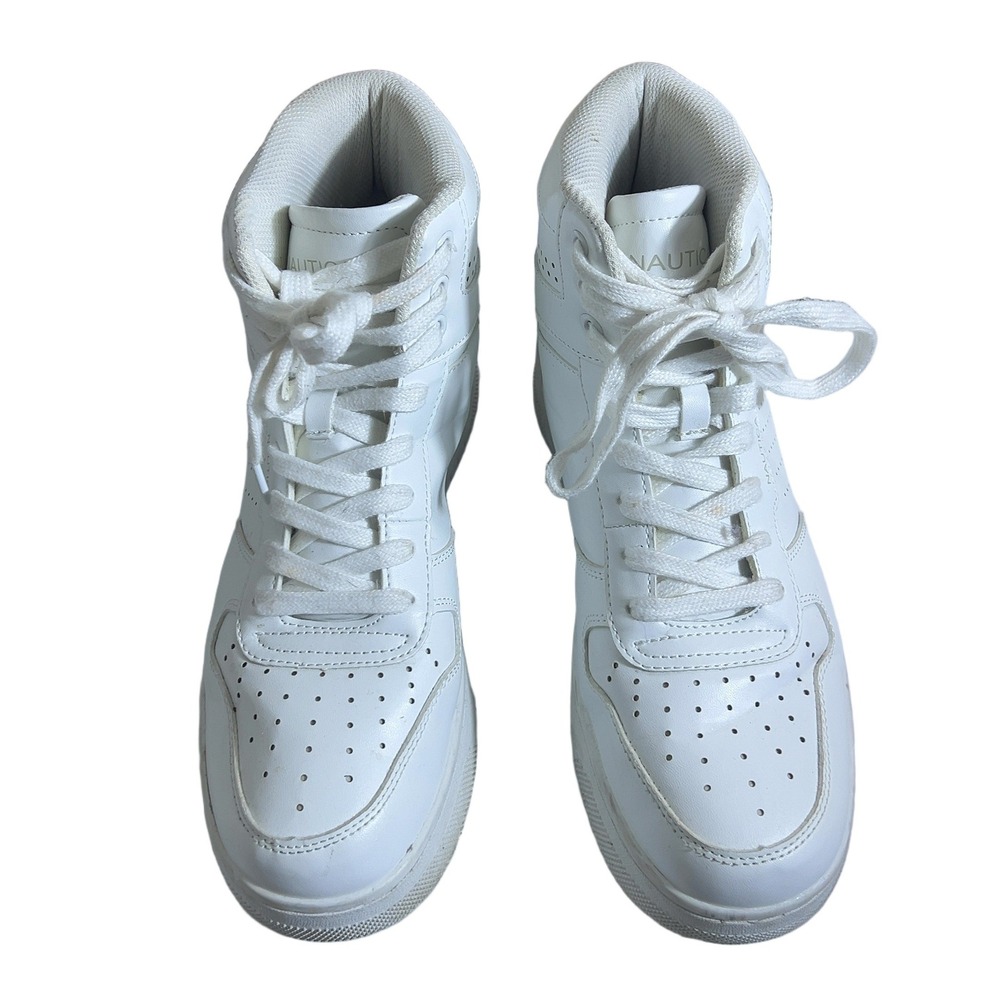 Nautica Oakford Solid High Top Sneakers White Casual Streetwear Size 9.5